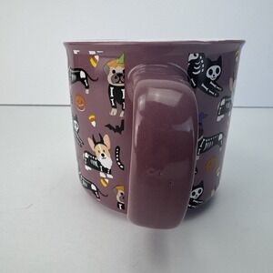 Halloween Dog Cat Skeleton‎ Costumes Coffee Mug Tea Purple Cocoa Oversized Cup